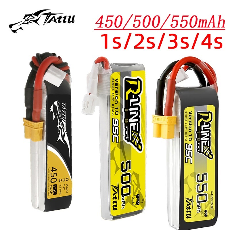 Rc Helicopter Parts - 3Pcs NEW TATTU 450/500/550mAh 75/95C 3.7/3.8/7.4/11.1/14.8V