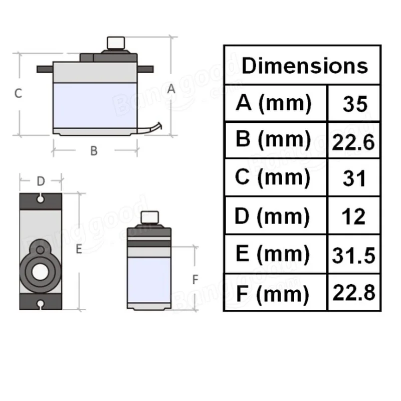 4PCS MG92B 13.8g 3.5KG Torque  - огляд і ціна Rc Helicopter Parts